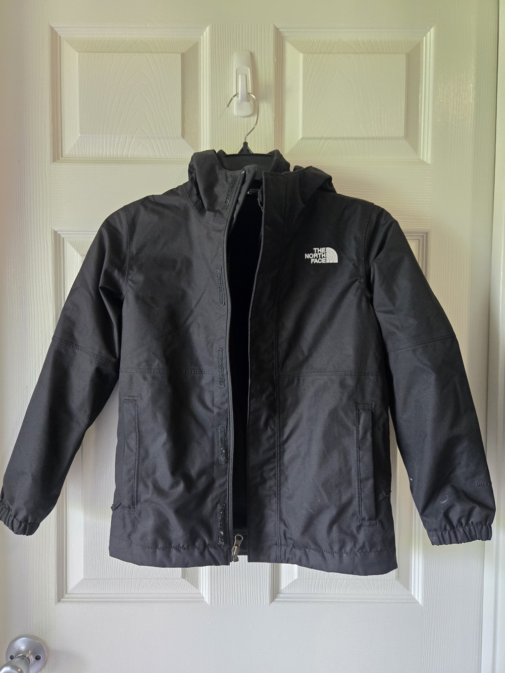 The North Face Kids Black Hooded Rain Jacket & Fleece 2in1